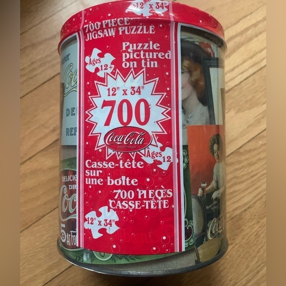 SEALED Vintage Coca Cola Victorian 700 Piece Jigsaw Puzzle in Tin Coke NEW - Picture 2 of 6